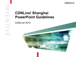 CDNLive! Shanghai 2010 Presentation Template