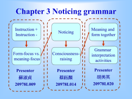 Chapter 3 Noticing grammar