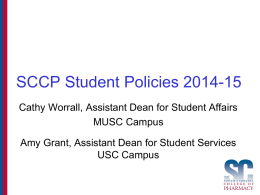2014-15 SCCP Student Policies