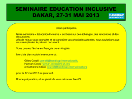 REVOL Véronique France - Handicap International Seminars