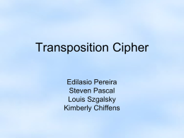 Topic: Simple Transposition Cipher