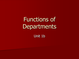 Functions of Departments