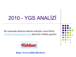 2010 YGS Konu Analizi