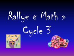 Rallye « Math » Cycle 3