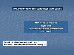 Neurobiologie des conduites addictives