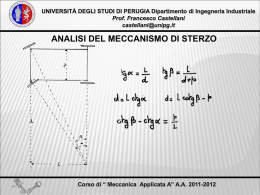 Cinematismo dello sterzo - Dipartimento di Ingegneria Industriale