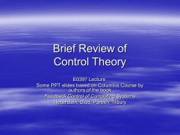 Brief Review of Control Theory