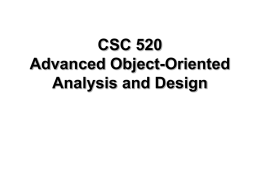 Objecvt-Oriented Analysis and Design