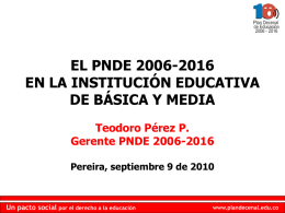 pacto social - Plan Nacional Decenal de Educación 2006-2016