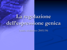 La regolazione dell`espressione genica
