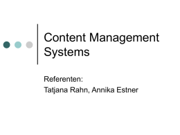 REFERAT Content Management Systems
