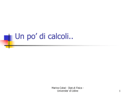 Lezione 1 (Calcoli) - Dipartimento di Fisica