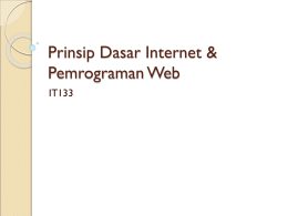 Prinsip Dasar Internet & Pemrograman Web