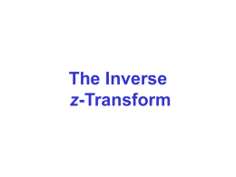 the inverse z-Transform