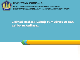 Estimasi Realisasi Belanja Per Provinsi Bulan April 2014