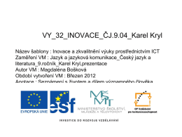 VY_32_INOVACE_ČJ.9.04 Karel Kryl,prezentace