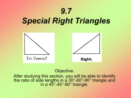 9.7 Special Right Triangles