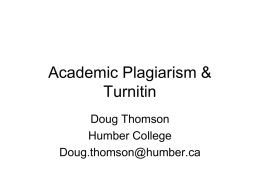 Reducing Plagiarism through Student Empowerment: Turnitin in the