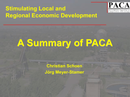 JMS_What is PACA - Local Economic Development Network of