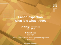 Training for workers "Labour Inspection: what it is and what it does