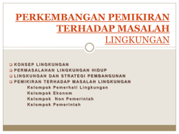 perkembangan pemikiran terhadap masalah