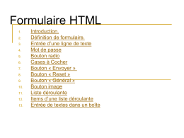 Formulaire HTML.