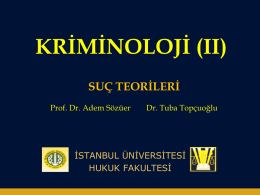 Suç Teori_6 - İstanbul Üniversitesi | Hukuk Fakültesi