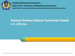 Estimasi Realisasi Belanja Daerah Bulan Juli 2014