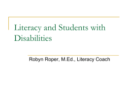 Literacy and Hearing Impaired Students