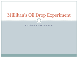 Millikan`s Oil Drop Experiment