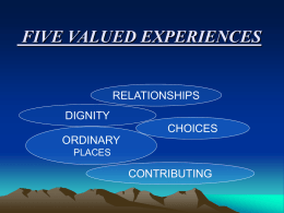 `Five Valued Experiences` presentation