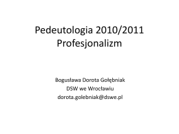 Pedeutologia 2010/2011 Profesjonalizm