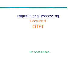 DSP Lecture 4 – DTFT