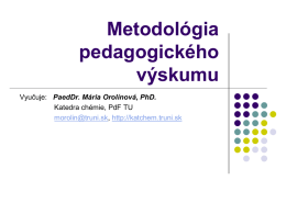 Metodológia pedagogického výskumu