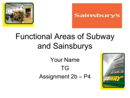 Functional Areas of Subway
