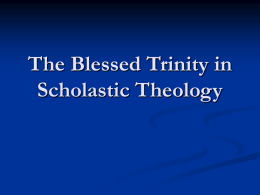 Scholastic Theology of the Trinity