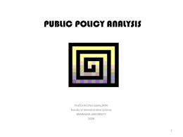 PUBLIC POLICY ANALYSIS