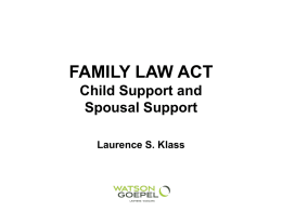 Agreement respecting spousal support