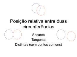 Posi&ccedil;&atilde;o relativa entre duas circunfer&ecirc;ncias