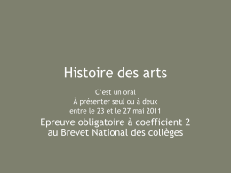 Histoire des arts - Collège Château Double
