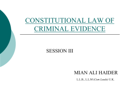 Constitutional Law of Criminal Evidence