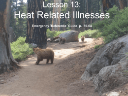 Lesson 13: Heat Related Illnesses - Bsa