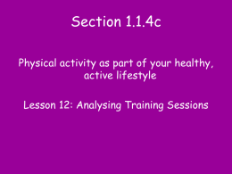Lesson 12 Analysing Training Sessions