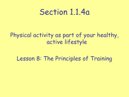 Lesson 8 Principles of Training