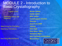 Introduction to basic Crystallography