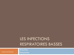 Les infections respiratoires basses - ifsi du chu de nice 2012-2015