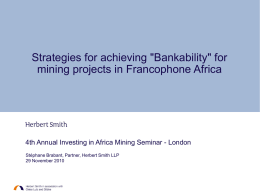 Strategies for achieving "Bankability"