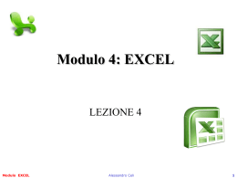 Corso ECDL Core Modulo 4 EXCEL Docente