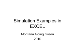 Simulation Examples in EXCEL