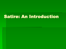 Satire: An Introduction